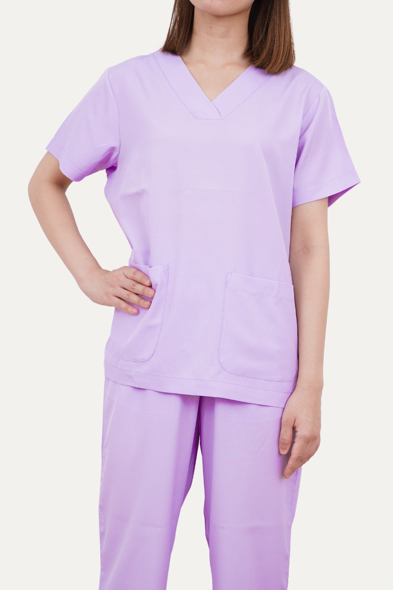 Women's Italian Silk Scrub Sets - Light Lilac
