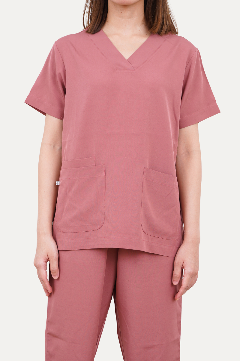 Women's Italian Silk Scrub Sets -Dusty Rose